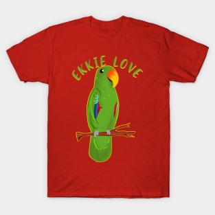 Ekkie Love Cute Green Eclectus Parrot for parrot lovers T-Shirt